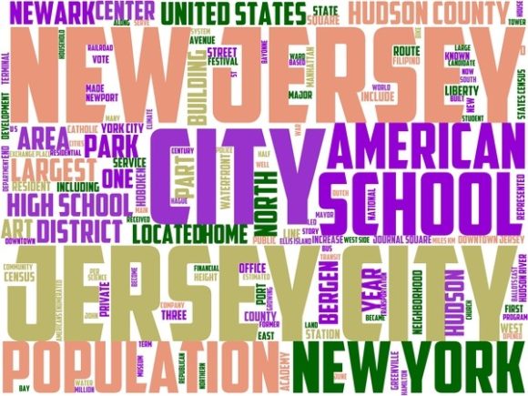Jersey City Wordart Print