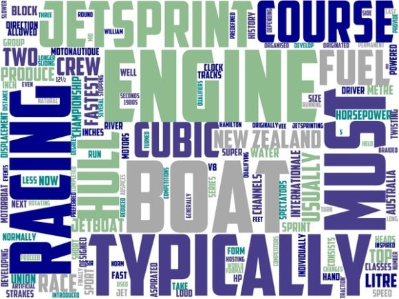 Jet Sprint Boat Racing Wordart Print