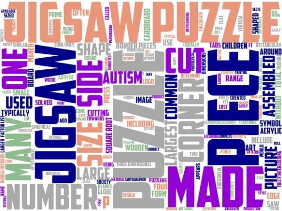 Jigsaw Puzzles Wordart Background – A Versatile Design Asset