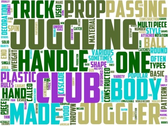 Juggling Club Wordart Book Cover