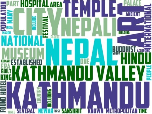 Kathmandu Wordart Background