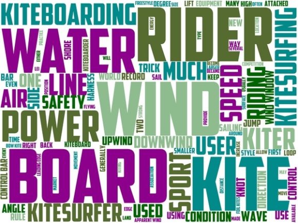 Kitesurfing Wordart Skinny Tumbler